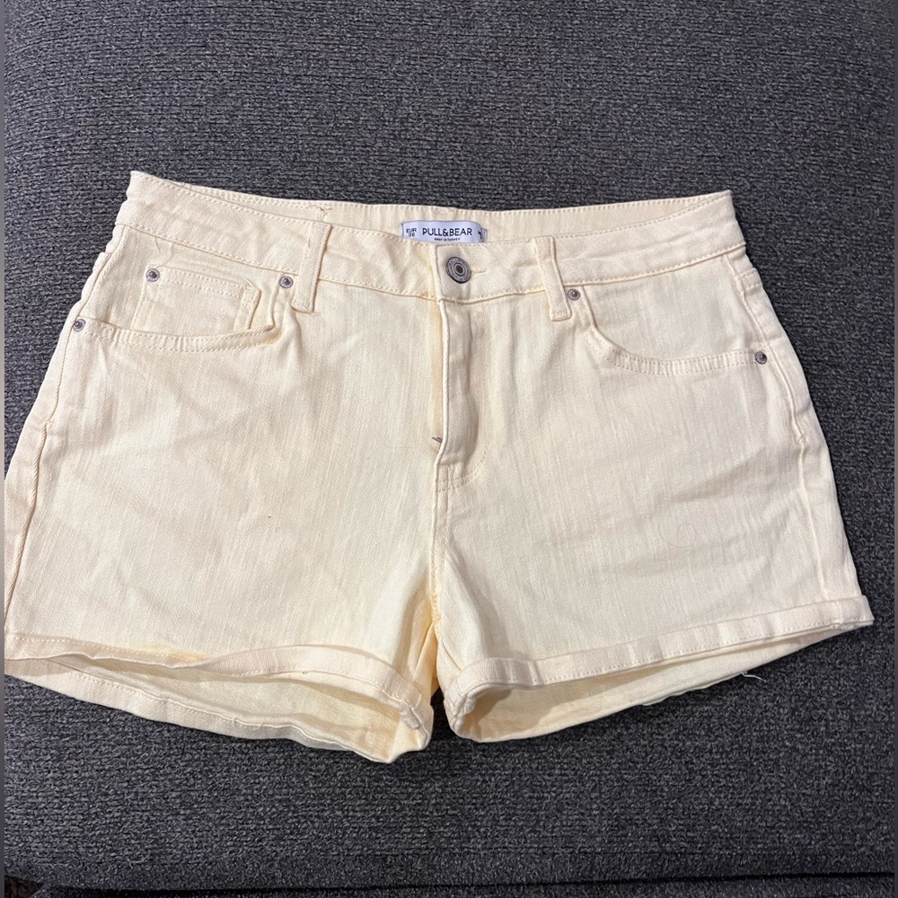 Pull & Bear yellow Jean shorts